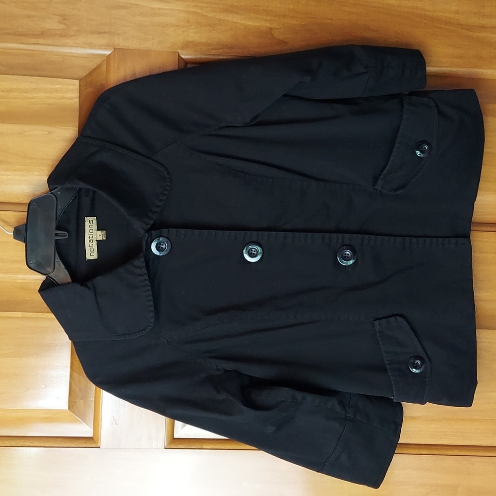 * Notations Black Classic Lined Business Cute Jacket, Pockets, Size S, Like New